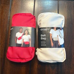 2 Gap Fit Belt Bags (pink and cream) NWT